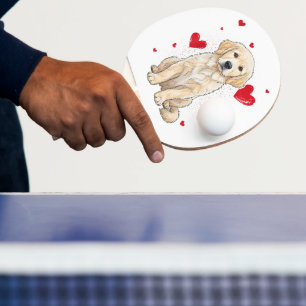 Pala De Ping Pong Cachorro adorable de retriever dorado crema inglés