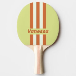 Pala De Ping Pong Cactus del Desierto Retro con Rayas y Nombre