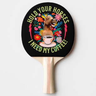 Pala De Ping Pong Café divertido con humor de caballo