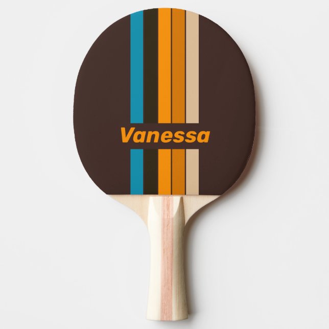 Pala De Ping Pong Café Espresso Drift Pin Rayado con Nombre (Anverso)