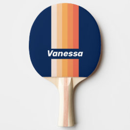 Pala De Ping Pong Caída del sol del océano Pin Rayas con nombre
