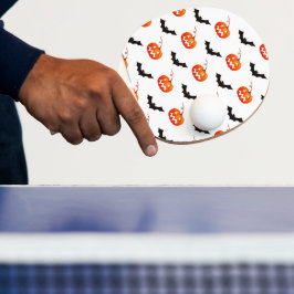Pala De Ping Pong Calabazas y murciélagos de Halloween, truco o trat
