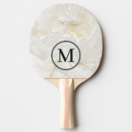 Pala De Ping Pong Calacatta Gold Marble Stone Monogram