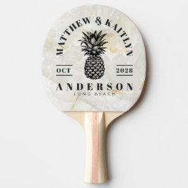 Pala De Ping Pong Calacatta Gold Tropical Pineapple Wedding Crest