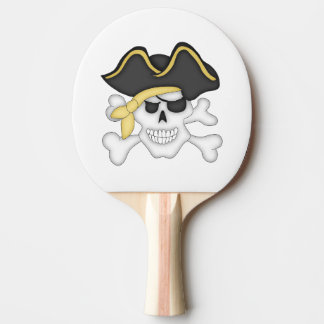 Pala De Ping Pong Calavera y huesos cruzados de pirata