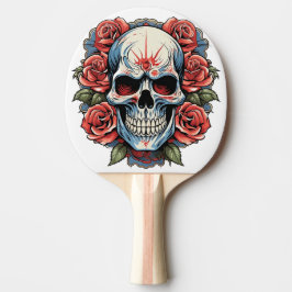 Pala De Ping Pong 🌹 "Calavera y Rosas: Elegancia audaz Ping Pong Pa