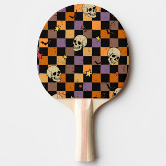 Pala De Ping Pong Calaveras y murciélagos de Halloween