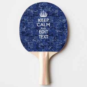 Pala De Ping Pong Cámara digital azul MANTENER CALMA Y Editar texto