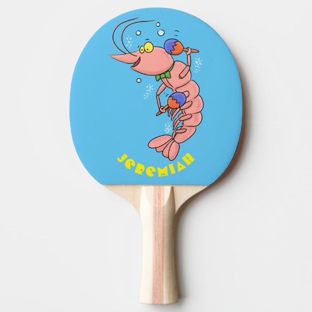 Pala De Ping Pong Camarón alegre, personalizado de la gamba (Anverso)