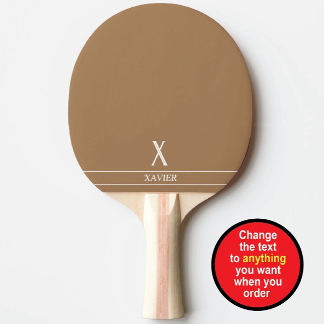 Pala De Ping Pong Camel Brown Monogrammed Ping Pong Paddle (Subido por el creador)