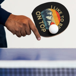 Pala De Ping Pong Caminata Divertida Montaña Vintage Atardecer Exter