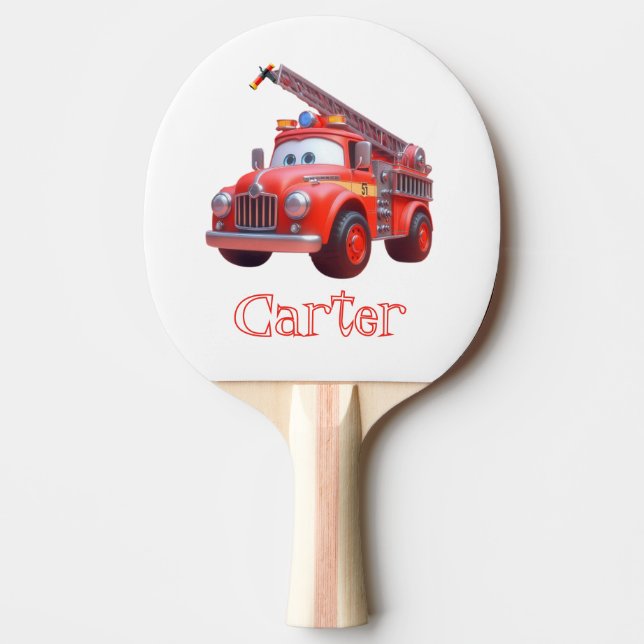 Pala De Ping Pong Camión de bomberos (Anverso)