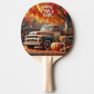 Pala De Ping Pong Camión de granja de otoño rústico/vintage
