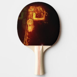 Pala De Ping Pong Camión rojo quemándose en llamas