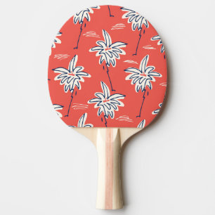 Pala De Ping Pong Camisa de playa hawaiana, patrón de palma de doodl
