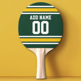 Pala De Ping Pong Camiseta de fútbol deportivo Green Yellow Nombre N