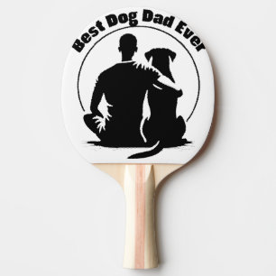 Pala De Ping Pong Camiseta Mejor Papá Perro del Mundo Silueta de Hom