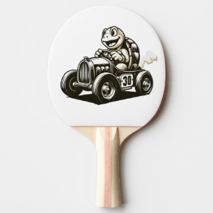 Pala De Ping Pong Camisetas Tri-Blend de tortuga de dibujos animados