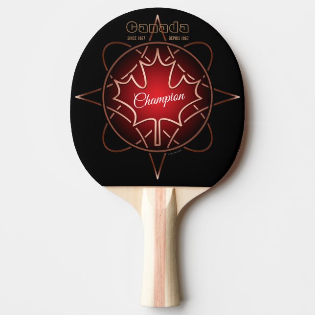 Pala De Ping Pong Campeón canadiense Ping Pong Paddle (Anverso)