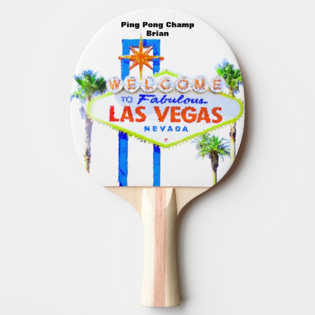 Pala De Ping Pong Campeón personalizado de Las Vegas (Anverso)