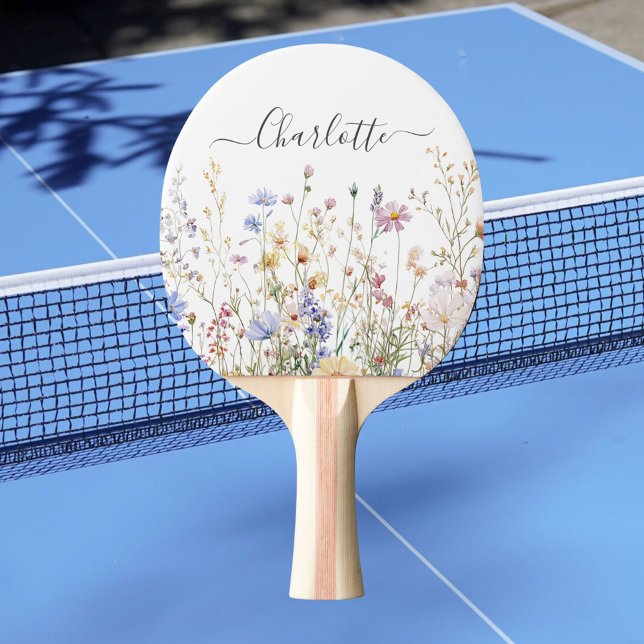 Pala De Ping Pong Campo de flores silvestres rústico y bonito de acu (In situ)