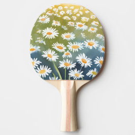 Pala De Ping Pong Campo de margaritas | Pintura floral de prado de f