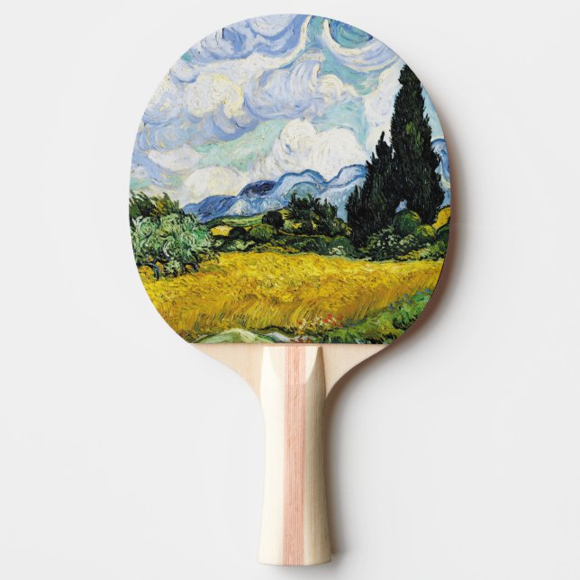 Pala De Ping Pong Campo de trigo Vincent Van Gogh con cipreses (1889 (Anverso)