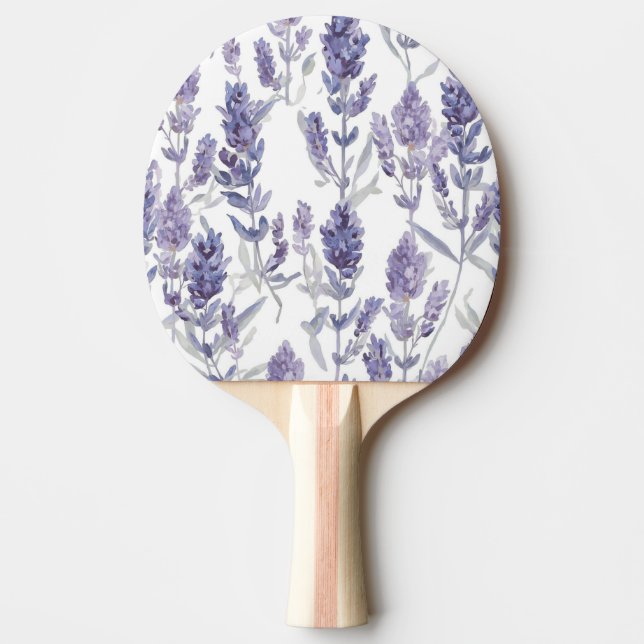 Pala De Ping Pong Campos de lavanda | Patrón de flores de acuarela p (Anverso)