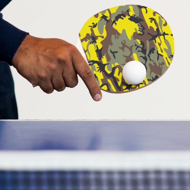 Pala De Ping Pong Camuflaje amarillo y marrón, ejército (in situ)