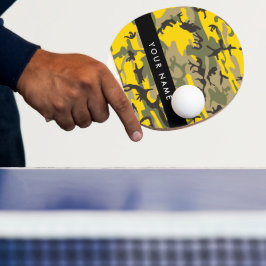 Pala De Ping Pong Camuflaje amarillo y verde Tu nombre Personaliza