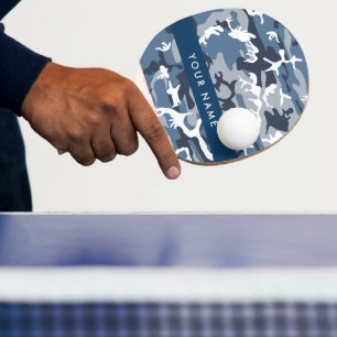 Pala De Ping Pong Camuflaje Azul Nieve de Invierno Personaliza tu no