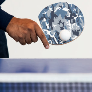 Pala De Ping Pong Camuflaje Azul Nieve Invernal, Militar, Ejército