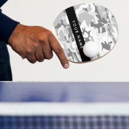 Pala De Ping Pong Camuflaje gris de nieve en invierno Tu nombre pers