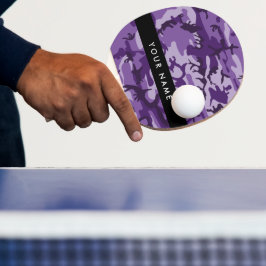 Pala De Ping Pong Camuflaje Púrpura Personaliza tu nombre