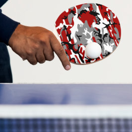 Pala De Ping Pong Camuflaje rojo y gris, ejército