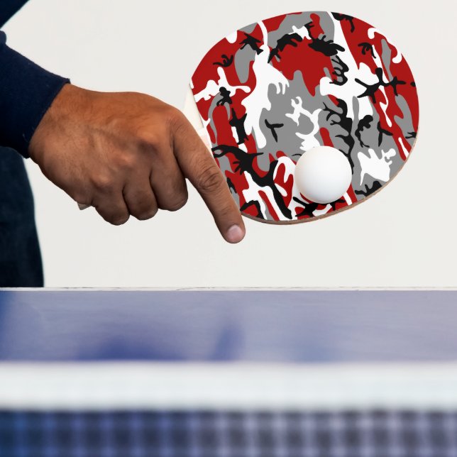 Pala De Ping Pong Camuflaje rojo y gris, ejército (in situ)