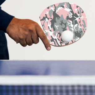 Pala De Ping Pong Camuflaje rosa y gris, militar, ejército