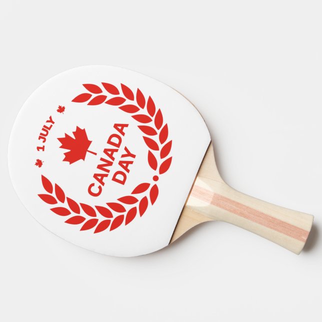 Pala De Ping Pong Canadá Day Wreath Ping Pong Paddle (Lateral)