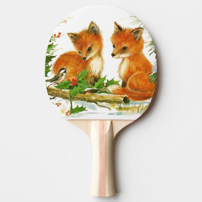 Pala De Ping Pong Cañones de Navidad de época (Anverso)