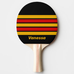 Pala De Ping Pong Capital Vintage Ciudad a través de franjas con nom