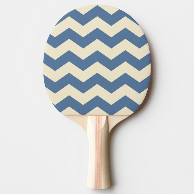 Pala De Ping Pong Capri Azul con Rayas en Zigzag (Anverso)