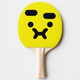 Pala De Ping Pong Cara Amarilla Confundida y Malhumorada