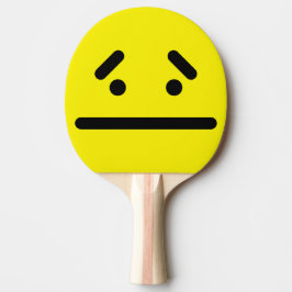 Pala De Ping Pong Cara Amarilla en Blanco Triste