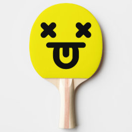 Pala De Ping Pong Cara Amarilla Lengua Afuera Aturdida