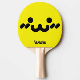Pala De Ping Pong Cara Amarilla Linda con Nombre