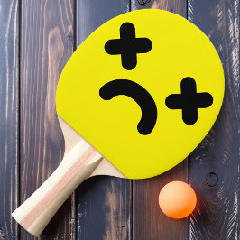 Pala De Ping Pong Cara Amarilla Triste Aturdida