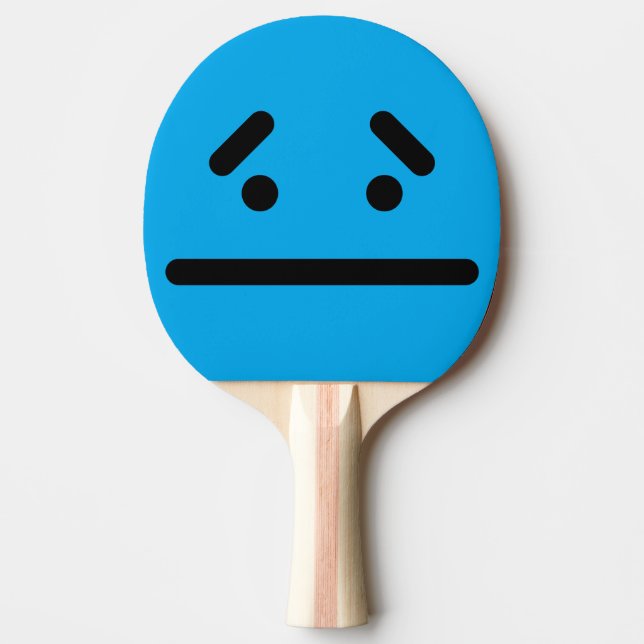 Pala De Ping Pong Cara Azul en Blanco Triste (Anverso)