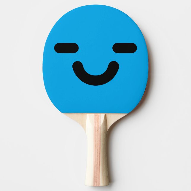 Pala De Ping Pong Cara Complacida Azul (Anverso)