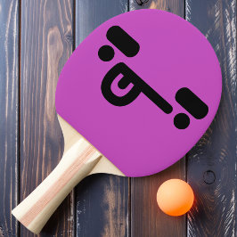 Pala De Ping Pong Cara Confundida Traviesa Remo de Ping Pong Púrpura