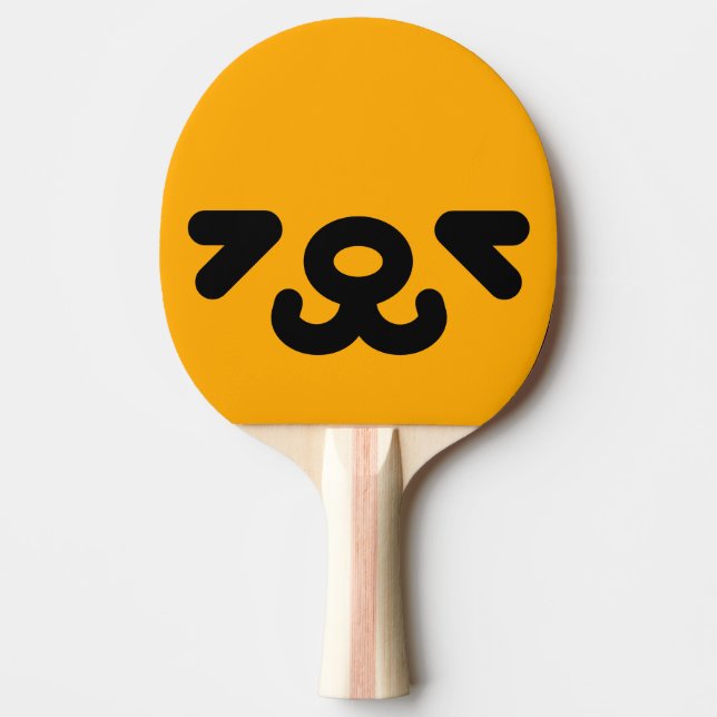 Pala De Ping Pong Cara de Cachorro Feliz Naranja (Anverso)